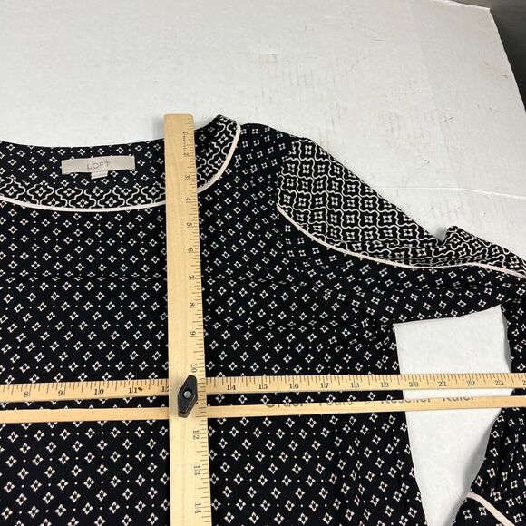 LOFT Blouse Printed Long Sleeve Work Office Dressy Top Lightweight Shirt MEDIUM - Picture 8 of 11